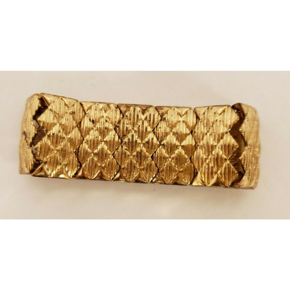 Jewelry, Bracelet, Gold tone 1" high Stretch Diamond pattern (J87)